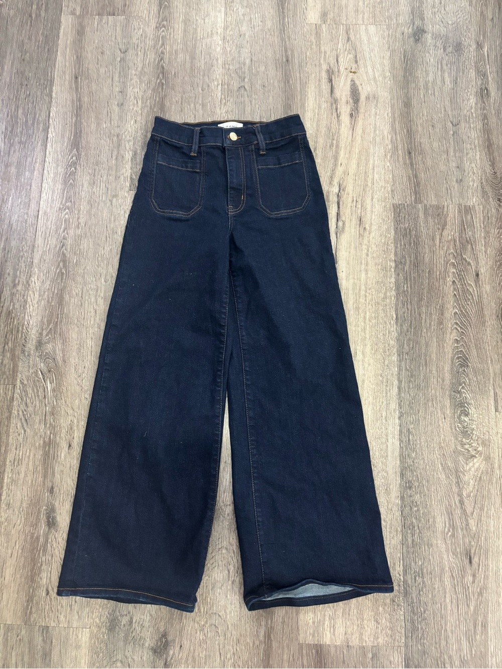 Frame Denim Wide-Leg Dark Indigo Jeans
